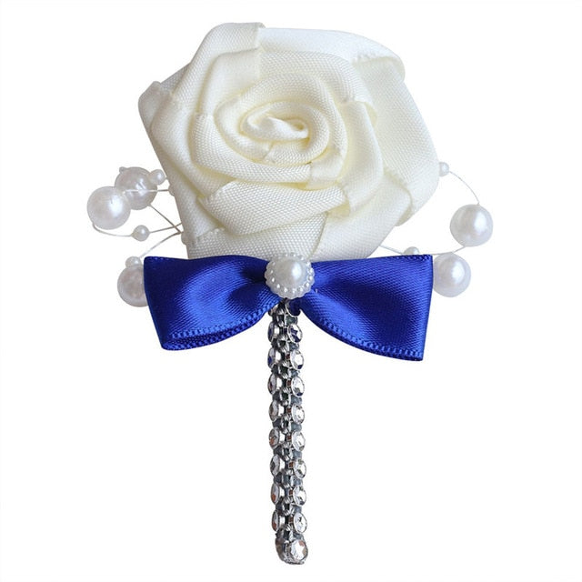 European Wedding Flowers Groom Groomsmen Boutonniere Wedding Prom Men Suit