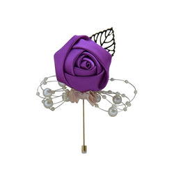 Wedding Prom Corsage Ceremony Flower Brooch Wedding Boutonnieres Groom