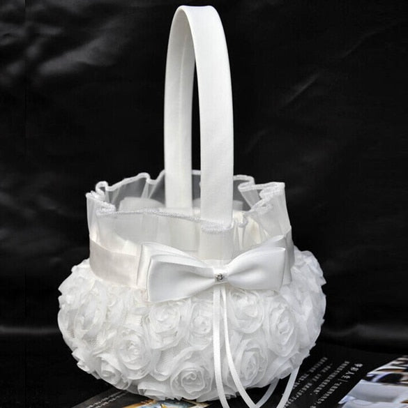 Flower Girl Basket For Ceremony Wedding Decoration