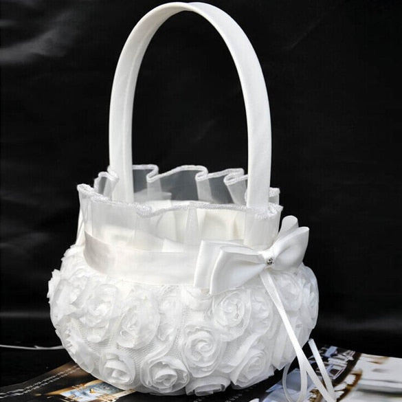 Flower Girl Basket For Ceremony Wedding Decoration