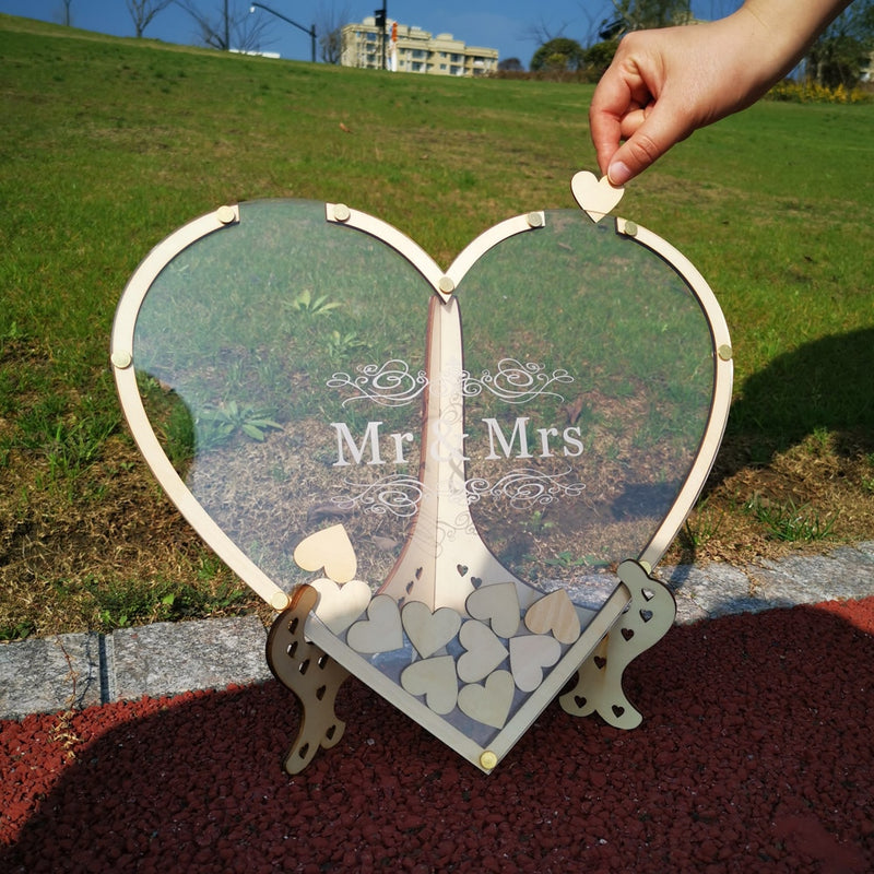 Hearts Unique Wedding Mr Mrs Guest Book Decoration Memory Guest Book