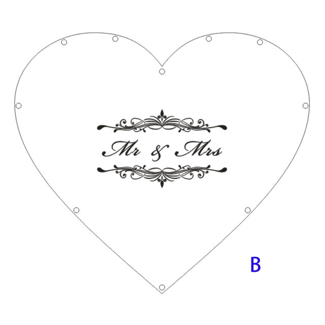 Hearts Unique Wedding Mr Mrs Guest Book Decoration Memory Guest Book