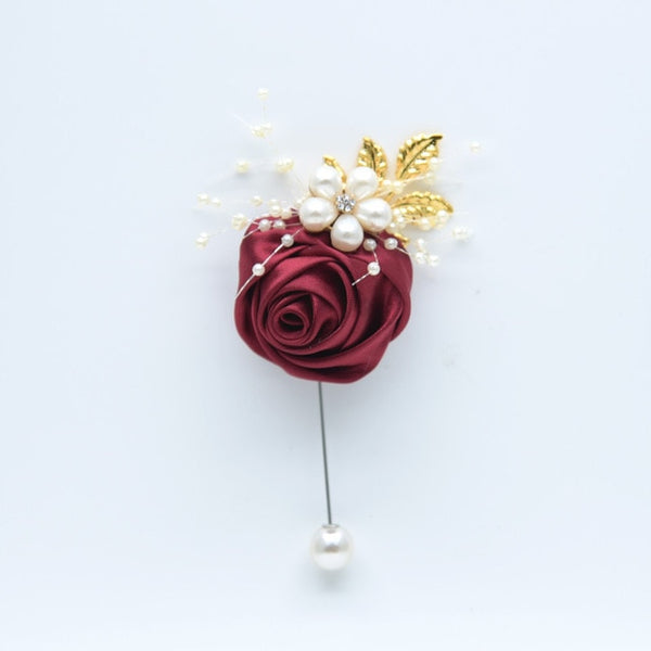 Bridesmaid Bracelet Wedding Corsage Bracelet Polyester Ribbon Rose Flowers Pearl Bow