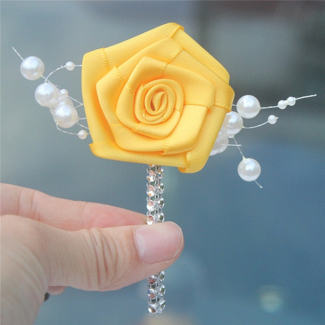 European Wedding Flowers Groom Groomsmen Boutonniere Wedding Prom Men Suit