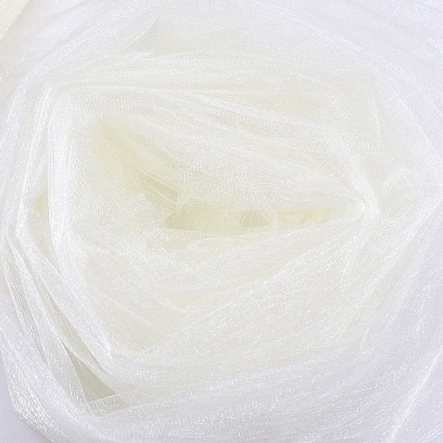 !48cm*5meter Sheer Crystal Organza Tulle Roll Fabric For Draping Wedding Ceremony