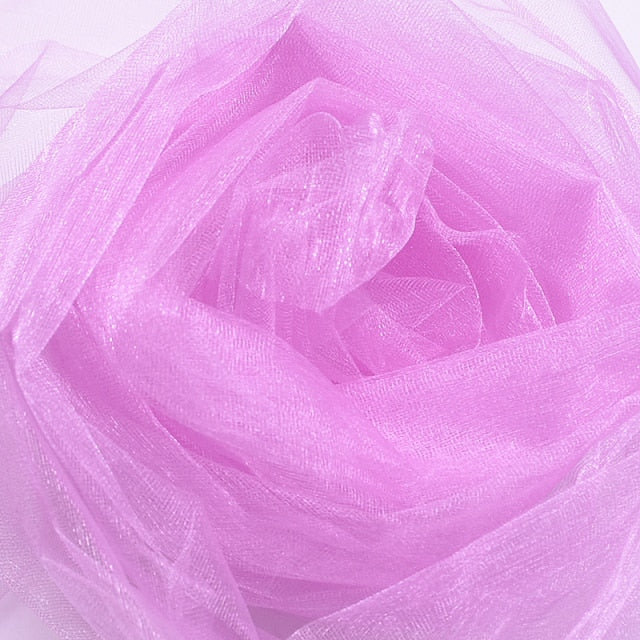 !48cm*5meter Sheer Crystal Organza Tulle Roll Fabric For Draping Wedding Ceremony