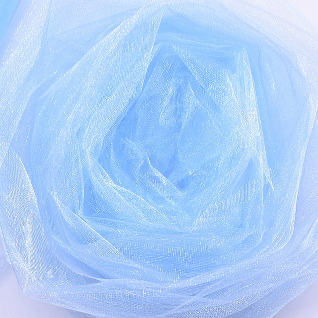 !48cm*5meter Sheer Crystal Organza Tulle Roll Fabric For Draping Wedding Ceremony