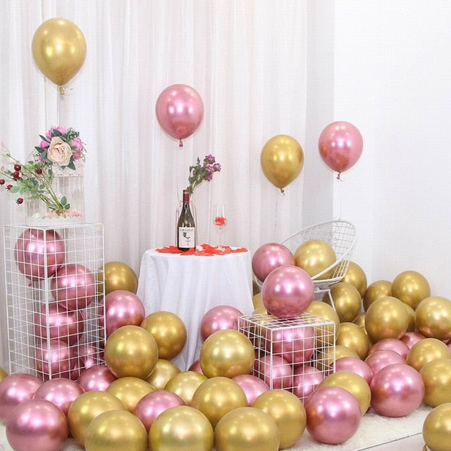 25pcs Rose Gold Metal Balloon  Decoration