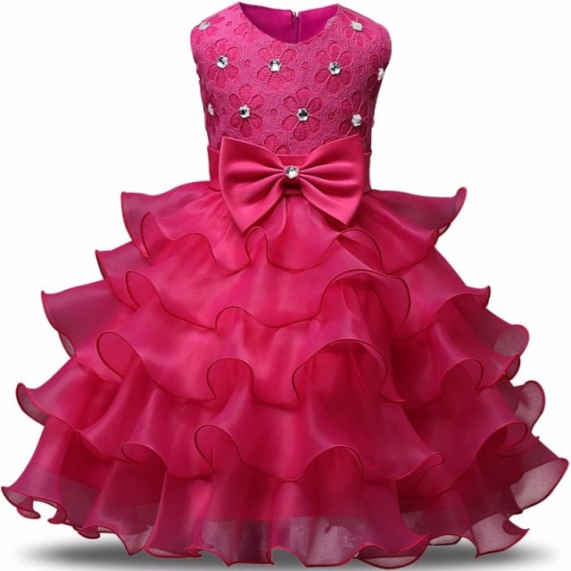 Vintage Flower Girls Dresses Children Party Ceremonies Clothing Princess Baby Girl Wedding Dress